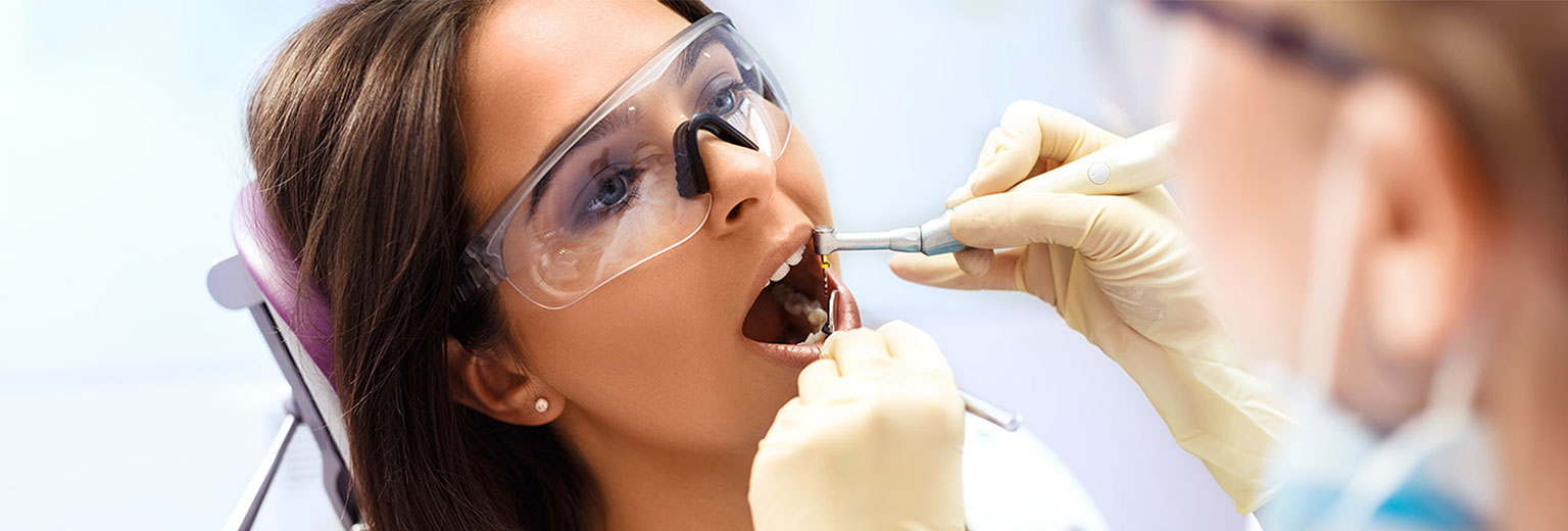 Lady having a root canal treatment